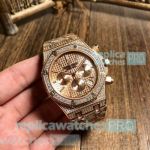Copy Audemars Piguet Royal Oak Chronograph Gold Diamond Watch